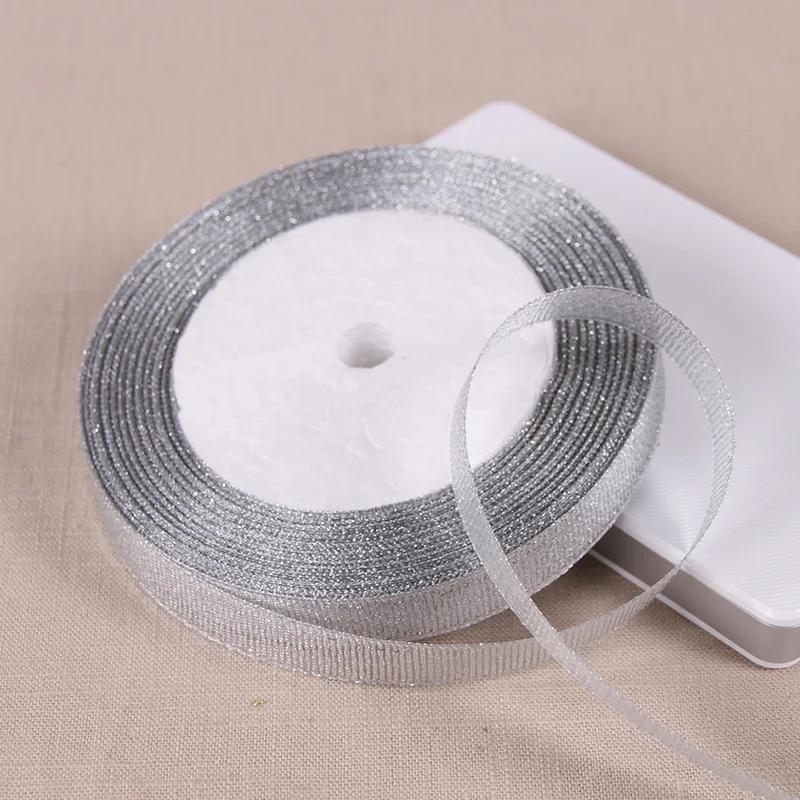 6 мм 10 мм 15 мм 20 мм 25 мм 40 мм 50 мм 25 ярдов Золотые Серебряные Блестящие Ленты Упаковка Свадебных Подарков Рождество Хэллоуин Вечеринка DIY Поделки