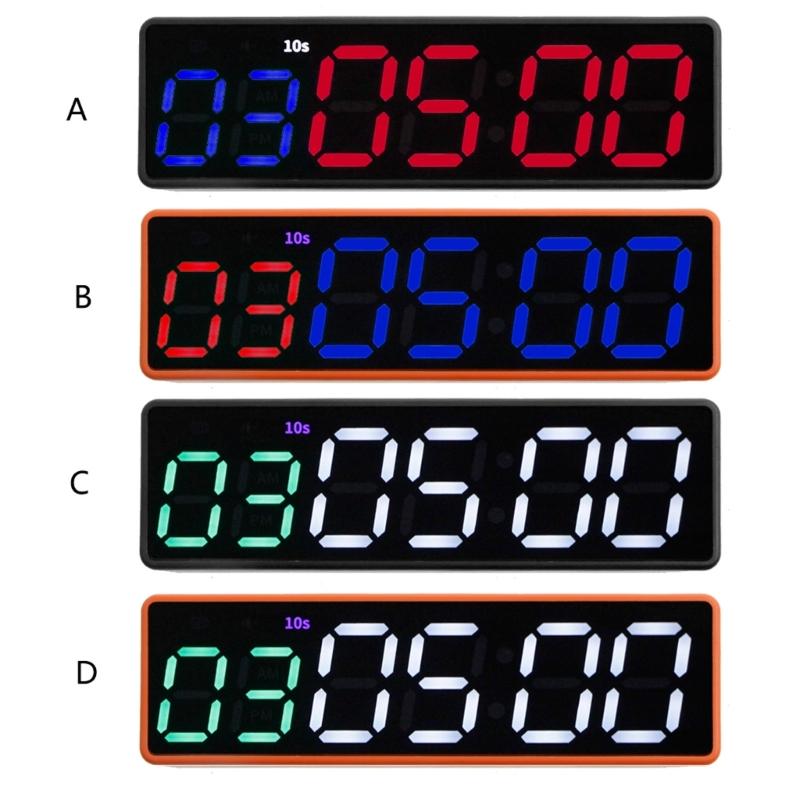 Таймер для зала LED Часы для тренировок Обратный/Прямой отсчет Ультра-четкий цифровой дисплей Многорежимный светодиодный таймер Домашний зал Фитнес