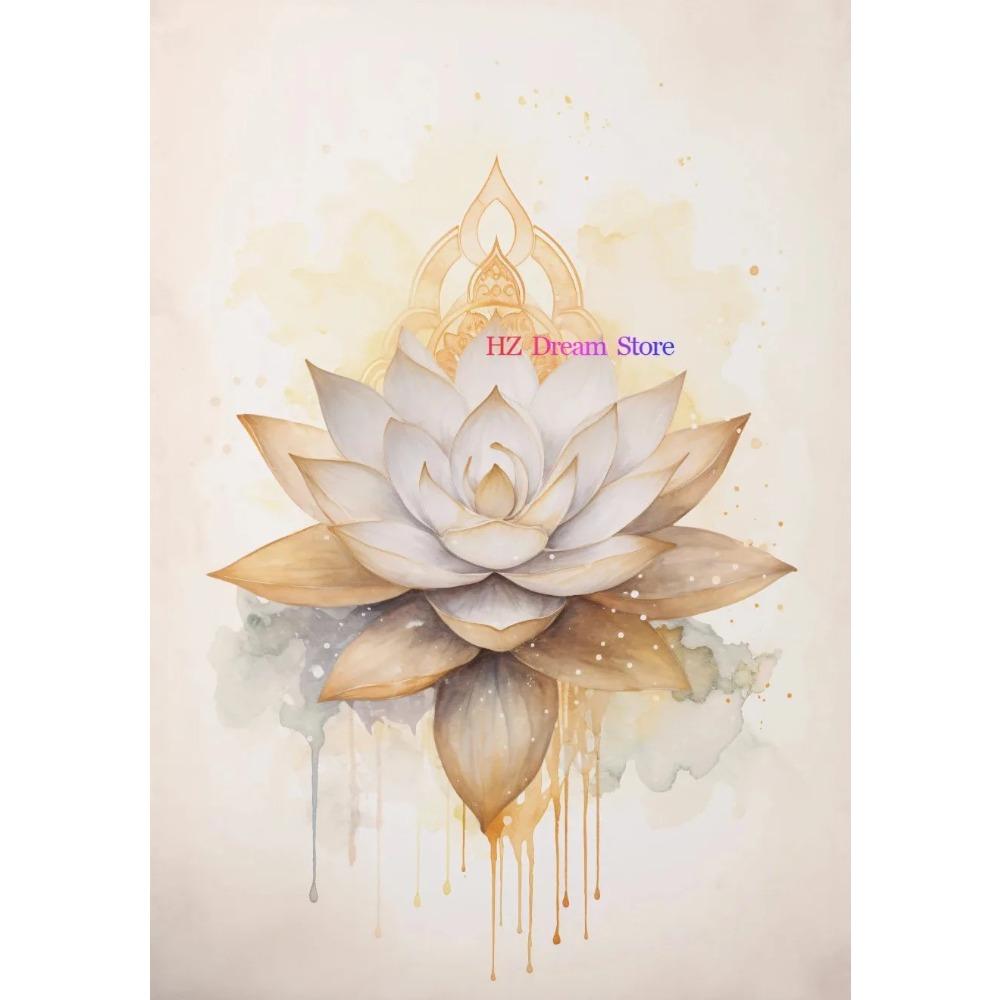 Zen Yoga Meditation Spiritual Vintage Wall Art Poster Print Canvas Painting for Room Home Decor Tree of Life Buddha Lotus Flower