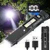 Portable EDC Flashlight 800 Lumens USB Rechargeable LED Flashlight  Waterproof Led COB Work Light for Camping Emergency