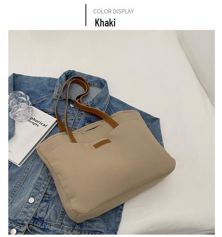 Женская минималистичная большая сумка-тоут - многосекционная наплечная сумка, новый летний холст для поездок на работу