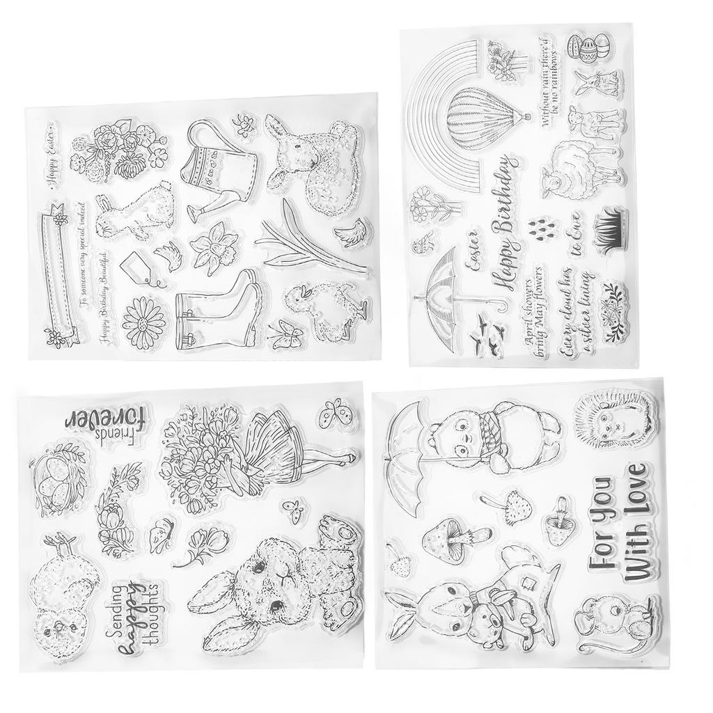 4 шт. прозрачные штампы из переработанной бумаги, прозрачные декоративные штампы, подарки ручной работы для изготовления альбомов ручной работы