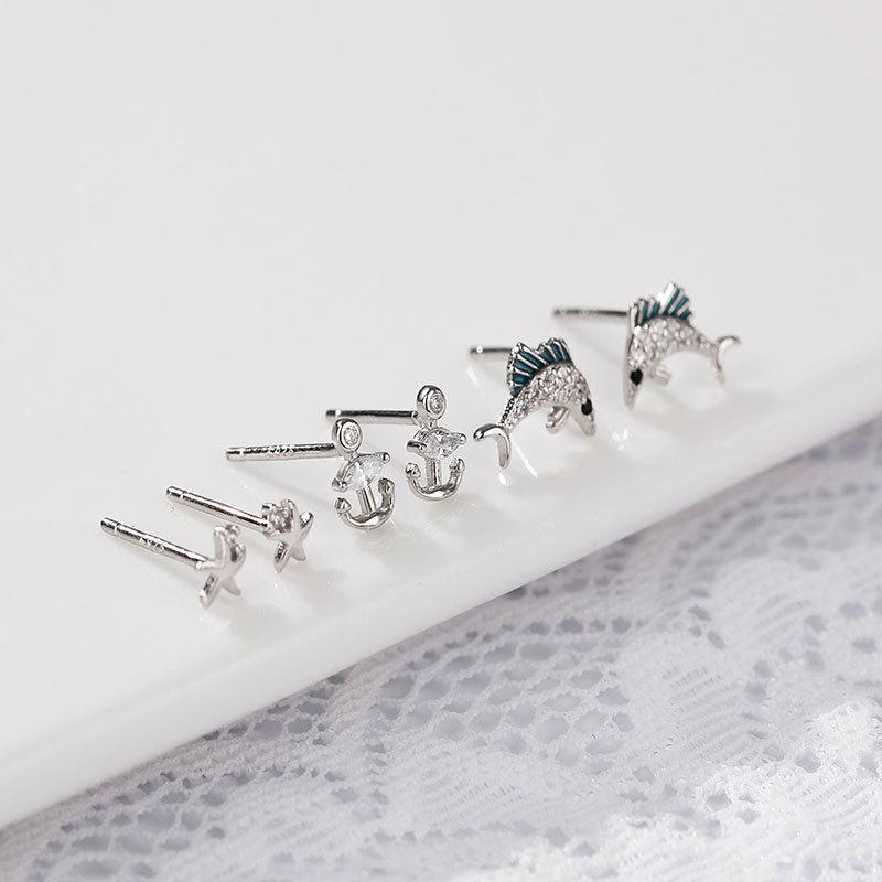 Серьги «Подводный мир» Серьги «Маленькие рыбки» Серьги «Морская звезда» Комбинация Маленькие серьги Новогодняя мода