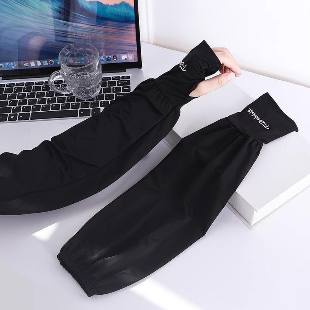2PCS/Pair Soft Loose Ice Silk Sleeves Long Length UV Protection Sleeves  Summer