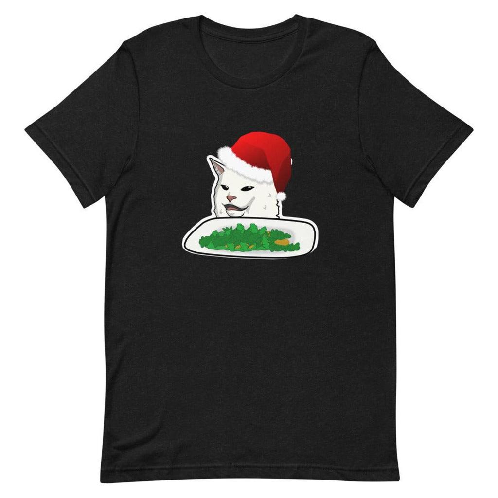 Funny Christmas Arguing Meme Cat Ultra Soft T-Shirt