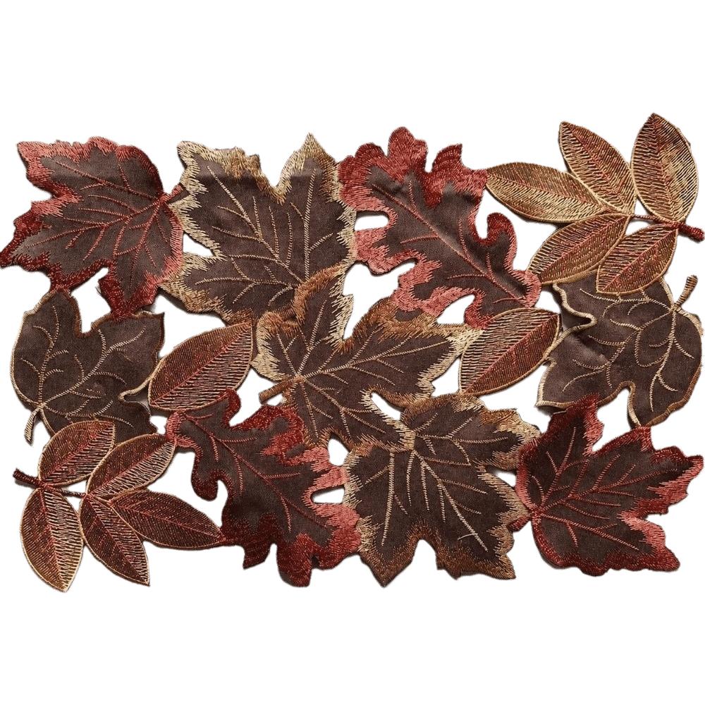 Leaf Pattern Tabletop Placemat Maple Leaf Table Mat Embroidered Table Runner  Thanksgiving Day