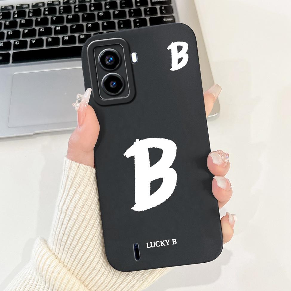 For Tecno Pop 6 No Fingerprints Cover For Techno Pop 6 Case BE7 Simple Fashion Letters Pattern Design Silicone Shockproof Bumper