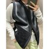 Women's Autumn and Winter Solid Color Simple Reversible Vest Sleeveless Warm Commuter Jacket