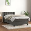 3131166 vidaXL Bed with Divan Base and Mattress Dark Grey 80x200 Cm Velvet