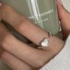 Открытое кольцо из стерлингового серебра 925 пробы Панк Сердце Неправильное Геометрическое Штабелируемое Украшение Подарок Для Женщин Девочек