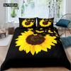 Пододеяльник с изображением подсолнуха, комплект постельного белья Queen, комплект постельного белья с изображением коровы, черно-белый абстрактный комплект постельного белья с изображением листьев растений, полиэстеровый пододеяльник