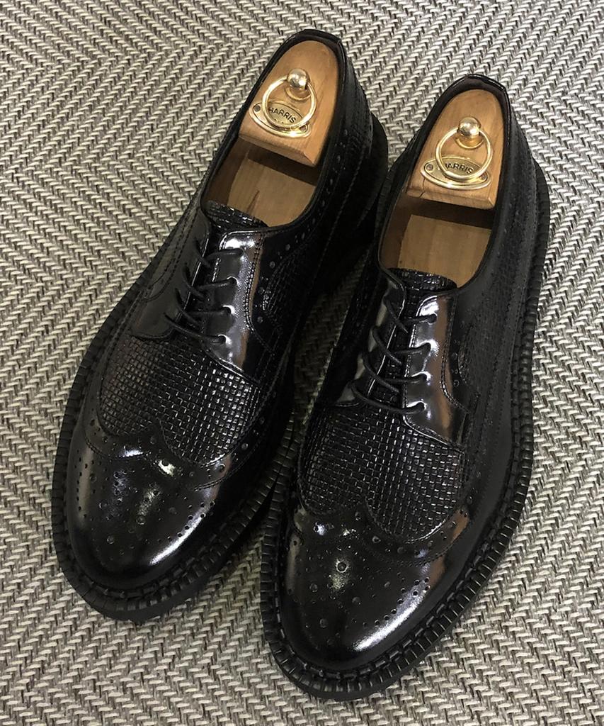 Joenshoe Human Grid Wingtip Walker Black
