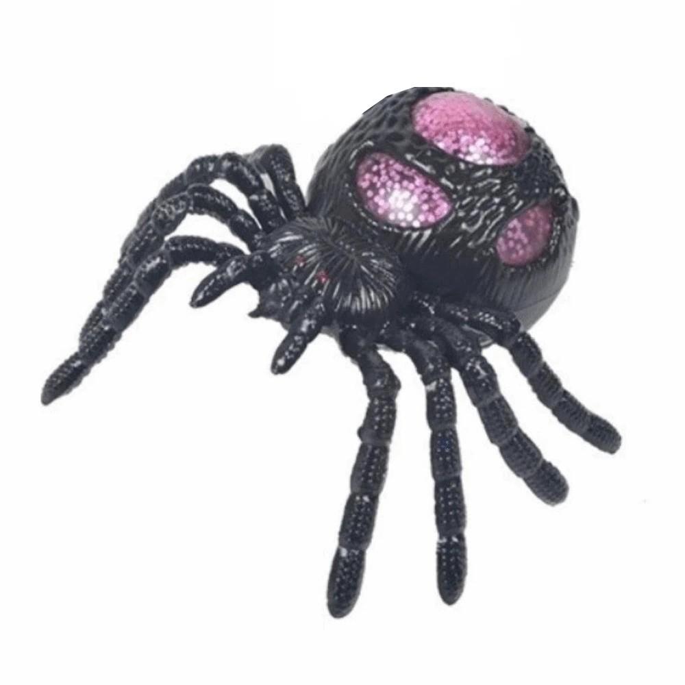 Novelty Black Spider Spoof Squeeze Toy Gold Glitter Filled Halloween Spider Squishy Holiday Party