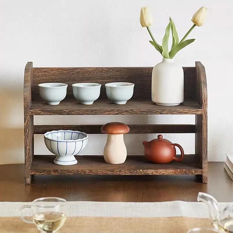 1 шт. Полка DIY настольный поднос чайный сервиз чашка китайский стиль витрина твердая древесина