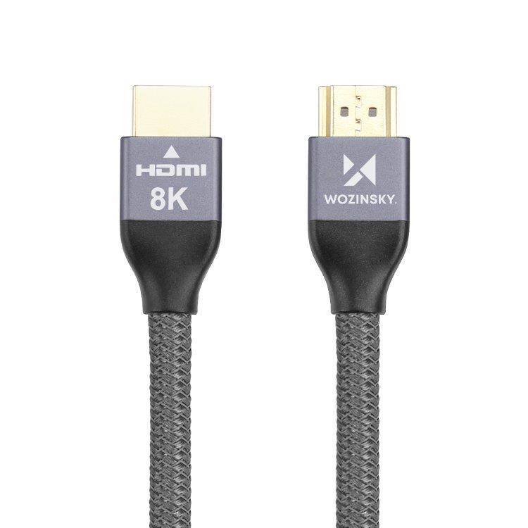Wozinsky HDMI 2.1 Cable 8K@60Hz/4K@120Hz/2K@144Hz, 48Gbps, 2m, Silver (WHDMI-20 Model)