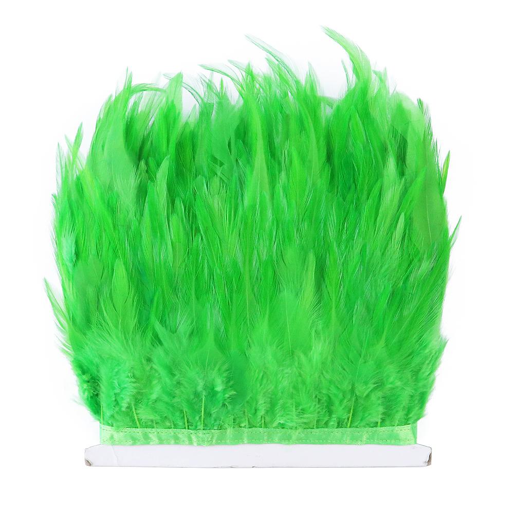 Feather4-6inch High Quality Chicken Feathers Trim Fringe 1meter Mint Green Rooster Feather Ribbon Wedding Dress Creative Crafts Plumes