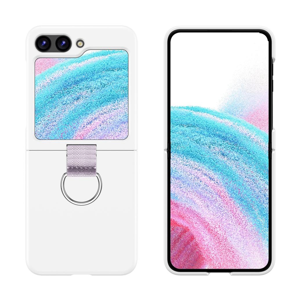 Матовый однотонный чехол с держателем-кольцом для Samsung Galaxy Z Flip 6 5 4 3 7 ZFlip 7 Flip6 Жидкий силикон Ударопрочный Корейский чехол