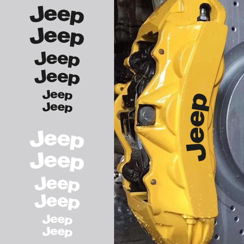 6pcs Car Brake Caliper Stickers Decoration Stickers Car Decals For Jeep Renegade Compass Grand Cherokee Wrangler jk Gladiator AKL1