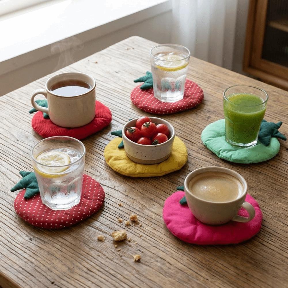 Non-Slip Fabric Coaster Thick Insulation Pad Creative Tea Cup Mat Photography Props