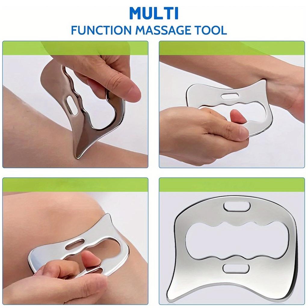 3 in 1 Stainless Steel Gua Sha Massage Tools-Scraping Massage Tools Muscle Scraper Tool for Back,Arms Derma Edge Massage Tool