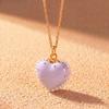 Playful Design Heart-shaped Choker Adjustable Chain Hinged Pendant Necklace  Valentine's Day