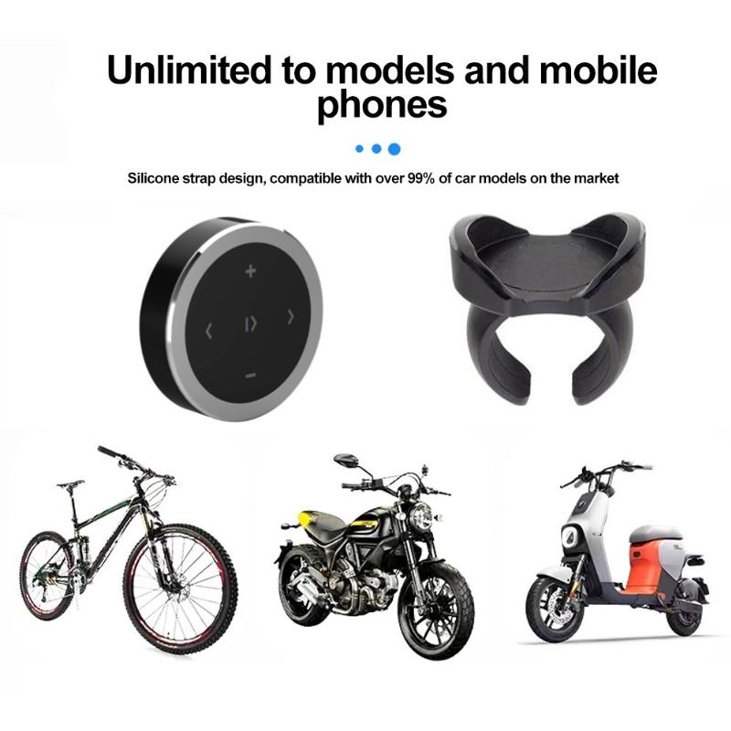 Мини-беспроводной Bluetooth-совместимый мультимедийный контроллер, руль мотоцикла, велосипеда, мультимедийный пульт, автомобильный руль, воспроизведение музыки в формате MP3 для IOS Android