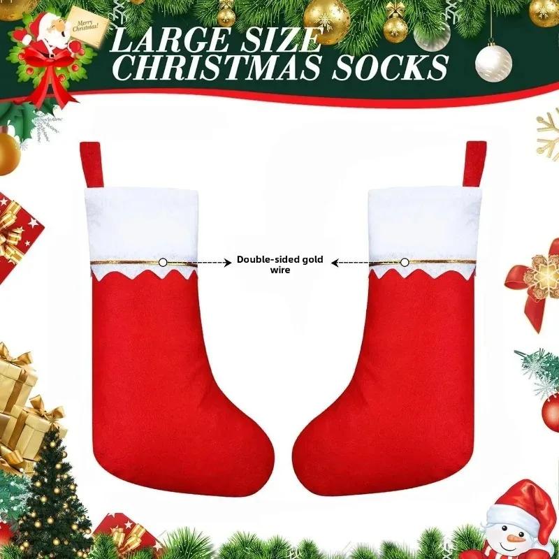 Christmas Hanging Stocking for Fireplace Decoration Gift Bag Holiday Party Display Festive Ornament Christmas Home Decor