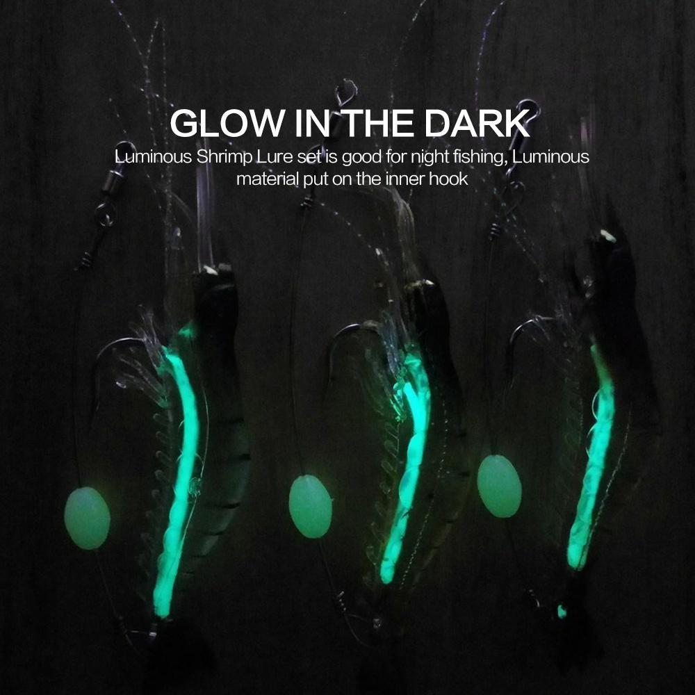 Приманка для креветок с крючками, светящиеся мягкие рыболовные приманки, приманка для креветок, силиконовая приманка, приманки, рыболовный инструмент FlySand
