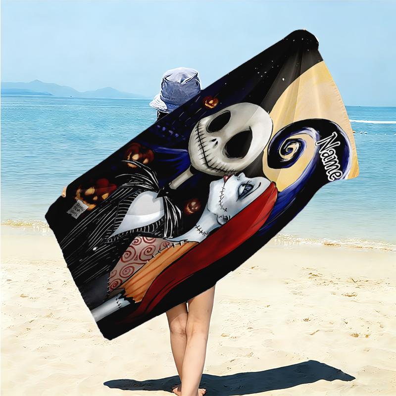 Personalized Love moon back. Beach Towel Microfiber Beach Towel Thin Absorbent for Beach Swimming Yoga Bath Sports. 0910311