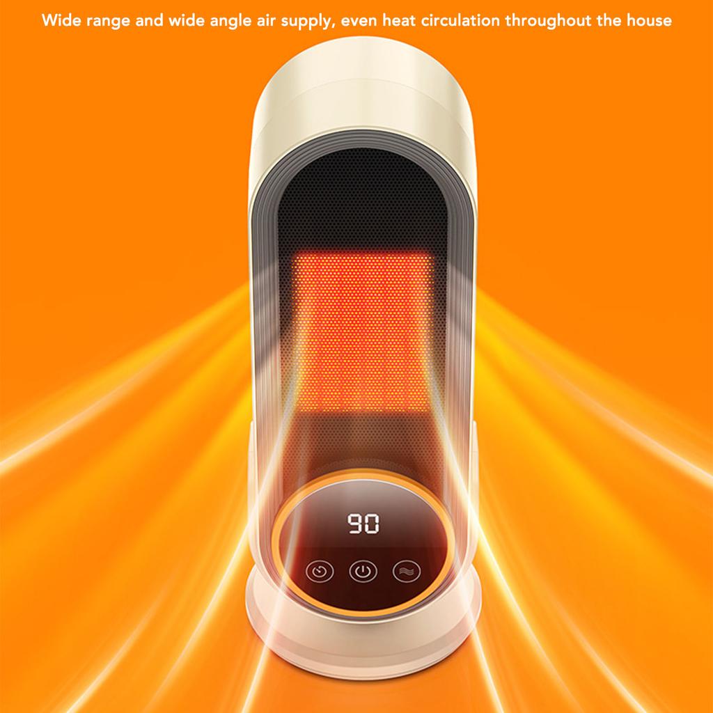 Электрический обогреватель 1200 Вт Защита от опрокидывания Быстрый керамический нагрев PTC Регулируемая температура с таймером Настольный обогреватель