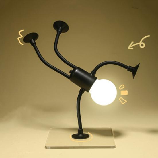 Night Light Creative Shape-Shifting Lighting Adjustable Arm Night Lamp Suction Cup Mini Decorative Lamp for Desk Decor