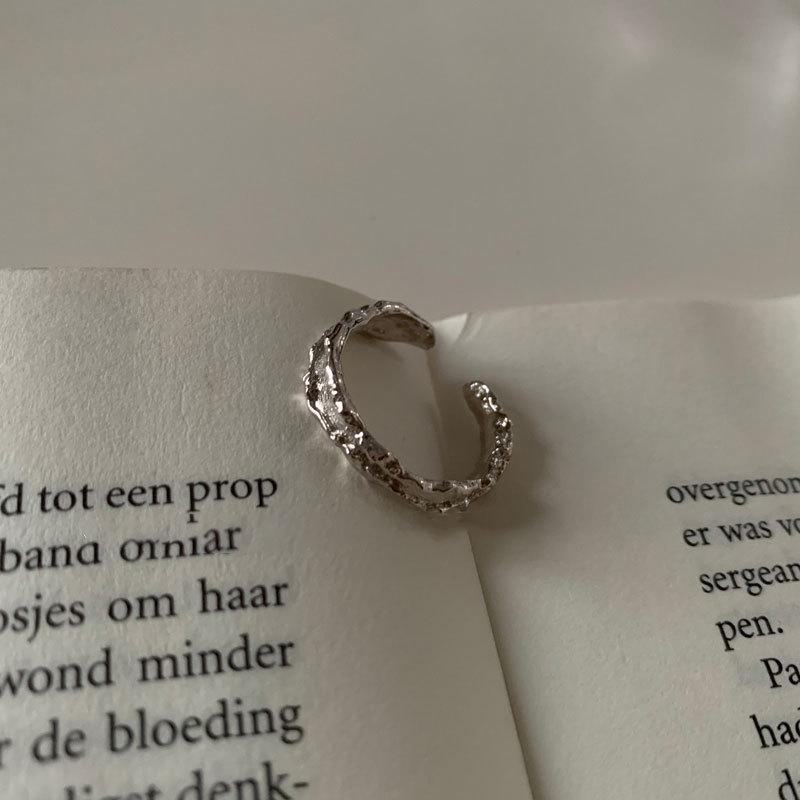 925 Silver-Plated Irregular Plain Ring for Women - Korean Simple & Trendy Design, Non-Fading