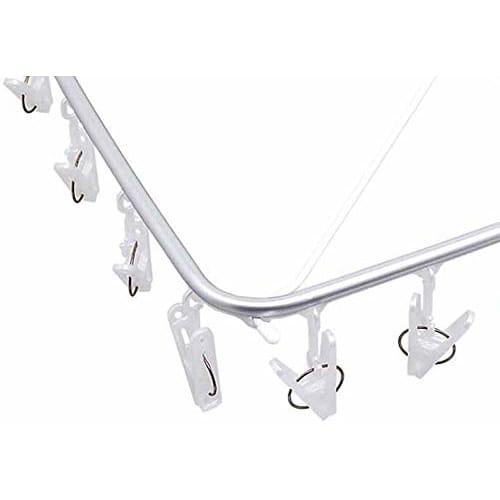 Almor MT Square Laundry Drying Hanger, White, Approx. 63 x 35 x 32.5 cm, 32 Pinch, Lightweight and Durable Aluminum Frame