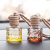 1 шт. Многоразовая бутылочка-диффузор эфирных масел для автомобиля, пустой кулон-освежитель воздуха для автомобиля, стеклянная бутылочка для парфюма с деревянными крышками