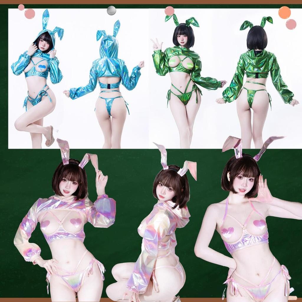 BeLoved Reverse Bunny Girl Full Bunny Girl and Mini Bikini Mini One Size Fits Mini Micro Cosplay Halloween Cute Popular for Christmas Set, Lingerie,