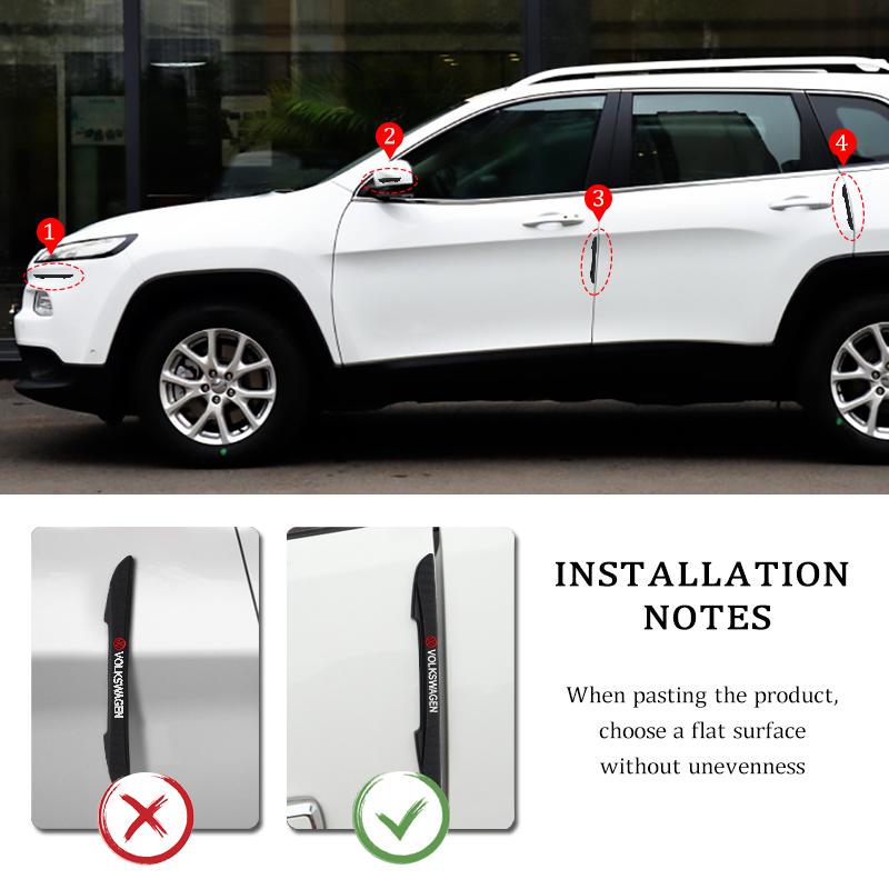 Car Rubber Door Edge Protector Stickers Anti Collision Strips Accessories For VW Passat Polo 6 4 mk6 Jetta B6 Golf CC GTI Touran zw2