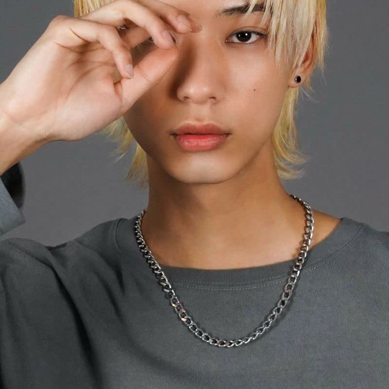 Ожерелье из обернутой широкой цепи шириной 7 мм, Kihei, 50 см, хирургическая нержавеющая сталь, с индивидуальным мешочком, только Kihei Thick Brand [Lion Heart] для мужчин