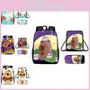 Ice Cubes Doughnut Capybara Cute Cartoon Pattern Backpack Three Set Piece