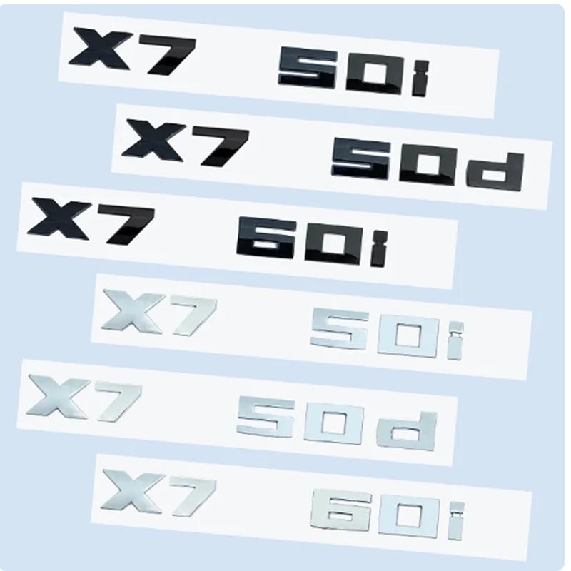 AAAOQ1 Chrome Black 3D Numbers M X7M50i X7M50d X7M60i X7 M50i M60i M50d ABS Emblem for BMW X7 Series G07 Car Trunk Badge Logo Sticker