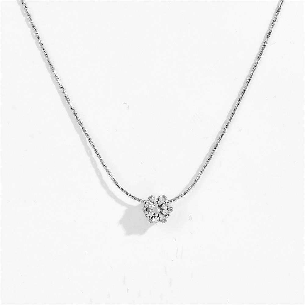 Titanium Steel Zirconia Necklace Waterproof Chain Necklace New Pendant Necklace  for Woman