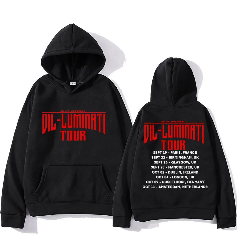 Толстовка Dil-Luminati Tour Длинорукавная Хип-хоп Повседневная Толстовка с Капюшоном Флисовая Одежда Готика