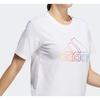 Adidas Футболка W Bos Tee с надписью в спортивном стиле и логотипом, круглым вырезом, коротким рукавом, женская футболка, белая HA3633