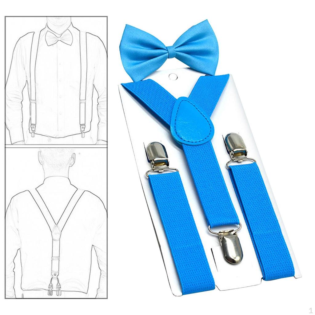 Детские подтяжки для галстука-бабочки с 3 зажимами на спине, регулируемая поддержка для джинсов для вечеринок и торжественных мероприятий