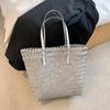 Yogodlns Summer Woven Straw Tote Bag Casual Large Capacity Rattan Beach Bag Holiday Handmade Shoulder Bag Travel Shopper Bag