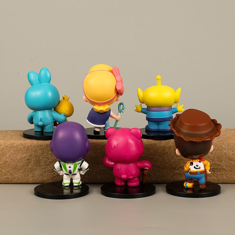 Charming Pink Bear Rabbit Alien Cartoon Figurines Pvc Anime Characters 8cm Set