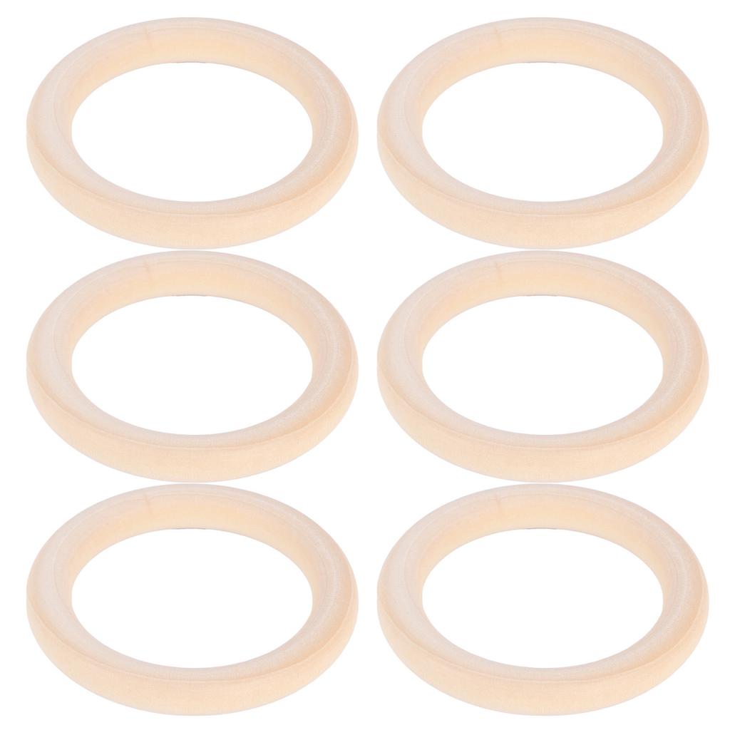 20Pcs Wood Baby Natural Teething Rings DIY Jewelry Circle Pendant Craft Making Accessory65mm