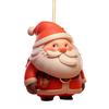 Christmas Santa Claus Ornaments 2D Acrylic Xmas Tree Hanging Decoration for Door Window Wall Tree Party Decor