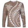 2024 New Men's Polynesian Long-sleeved T-shirt 3D Printed Turtle Hibiscus Luxury Print Men's Autumn Tops Casual Round Neck