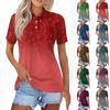 Женская модная повседневная рубашка с короткими рукавами и принтом с лацканами, женские топы на пуговицах