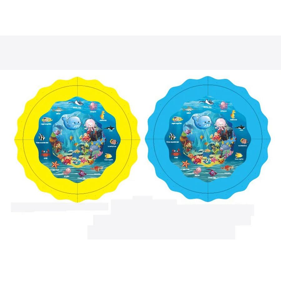 100 см Летний детский игровой коврик для воды, игры, пляжный коврик, надувная подушка с распылением воды, игрушки, наружный таз, бассейн